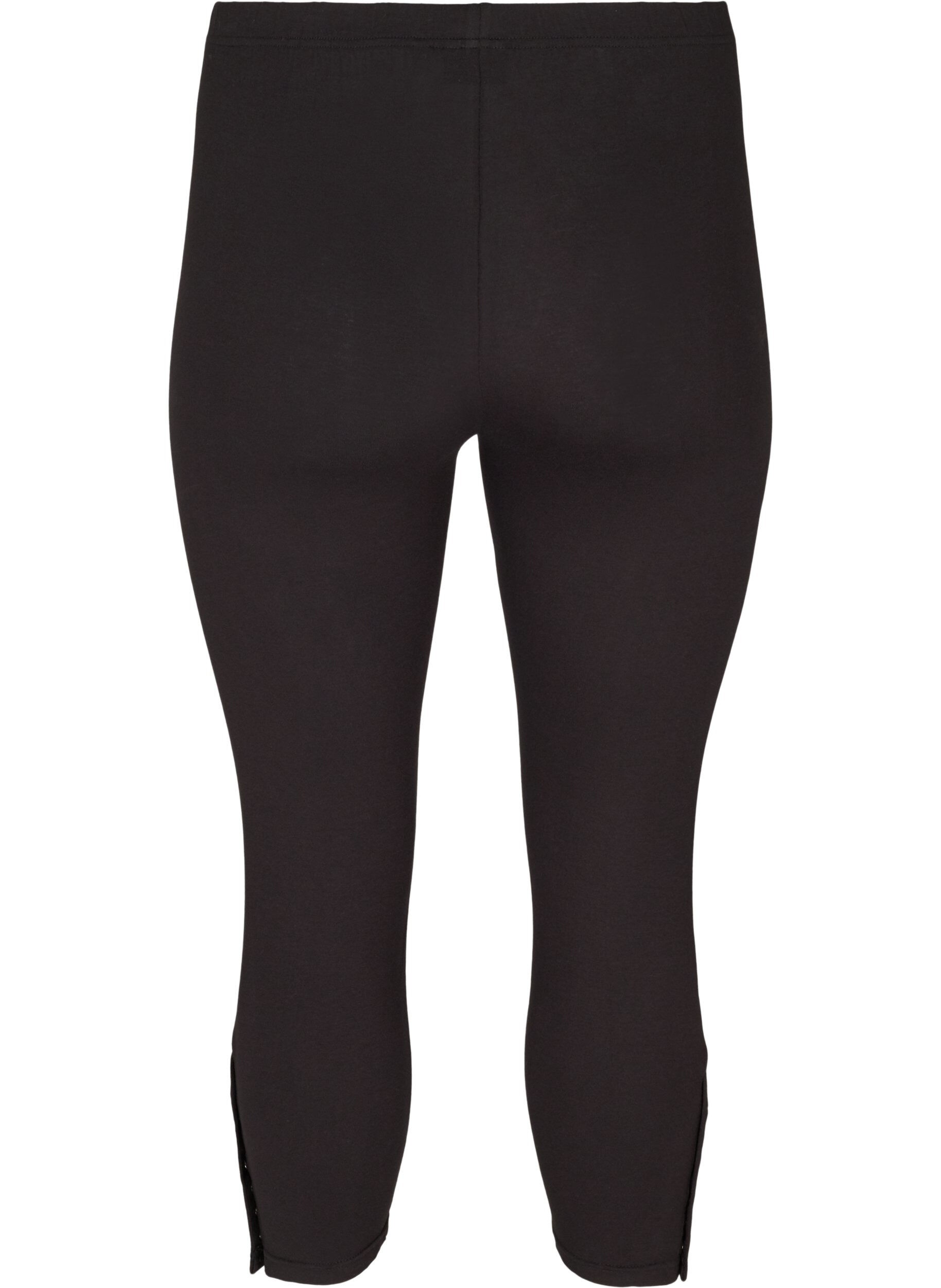 Zizzifashion 3/4-length leggings with buttons, Black, Packshot image number 1