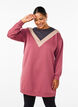 Long sweatshirt with colourblock, Rose B. Color Block, Model image number 0