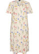 Midi dress in linen and viscose with ruffle sleeves, Beige, Packshot image number 0
