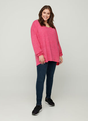 Loose, long-sleeved blouse, Fandango Pink ASS, Model image number 2