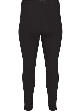 Lined cotton leggings, Black, Packshot image number 1