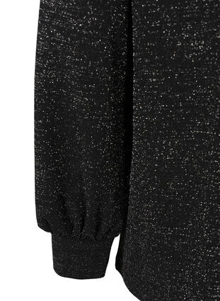 Shirt with sparkles and puff sleeves, Black, Packshot image number 3