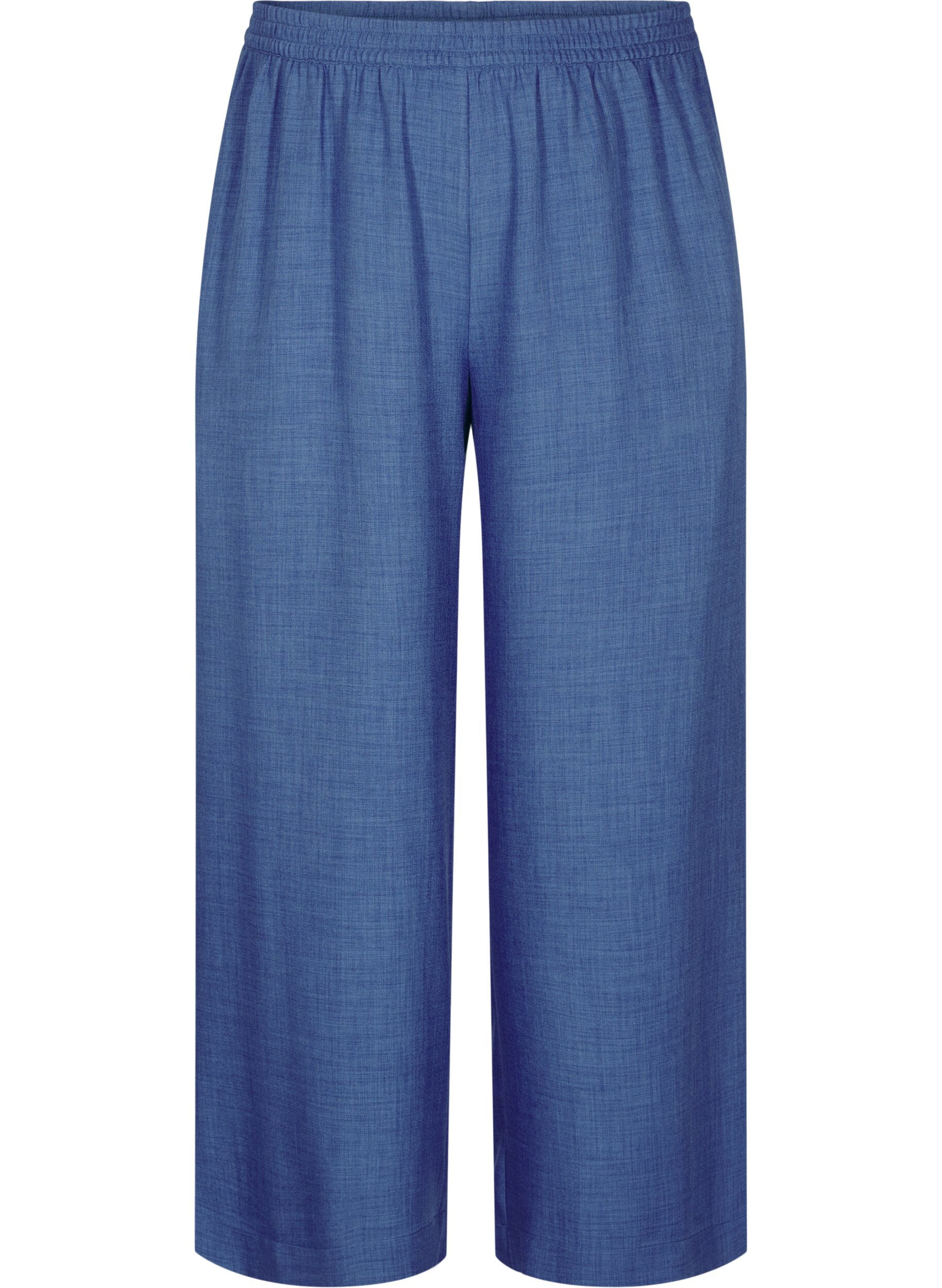 Zizzifashion Loose trousers with elasticated waistband and pockets, Blue, Packshot image number 0