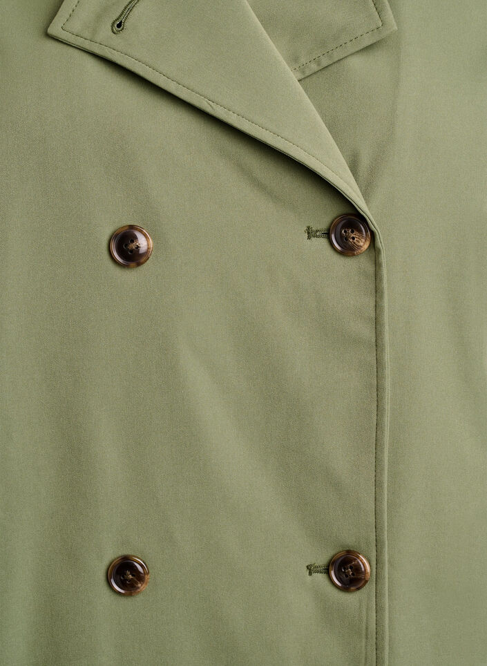 Short trench coat with pockets, Green, Packshot image number 2