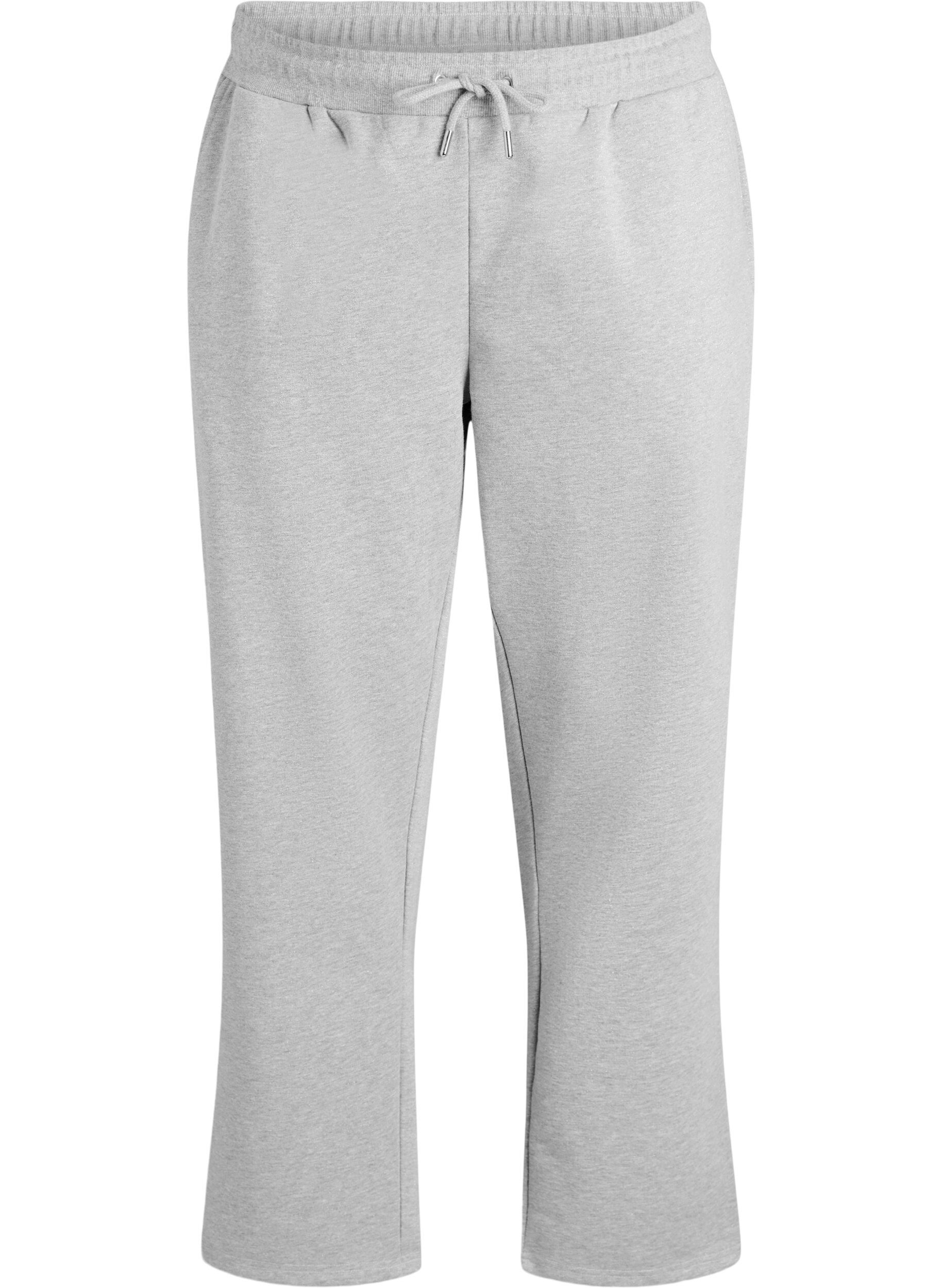 Sweat pants with high waist and glitter thread