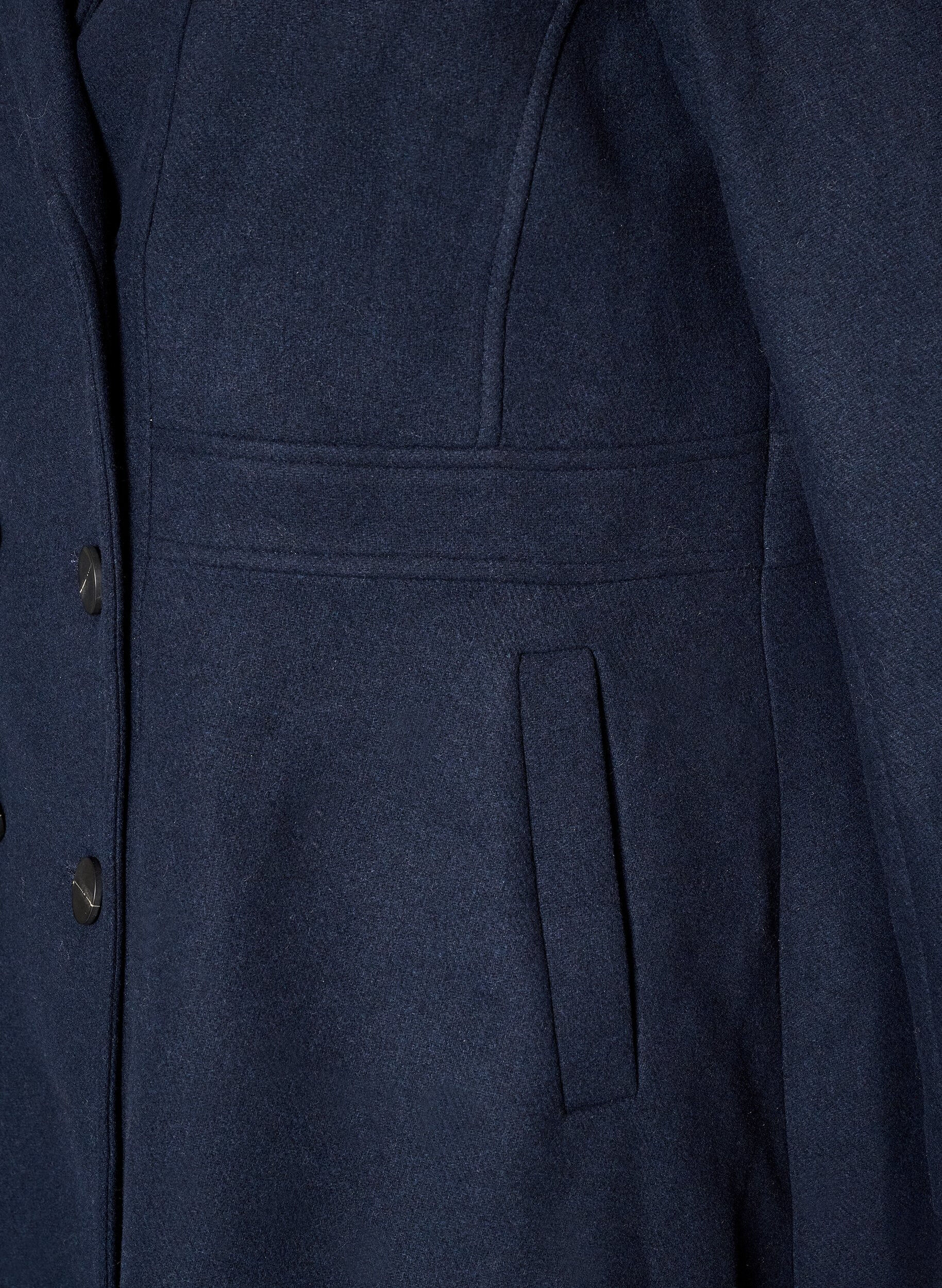 ZizzifashionA-line wool coat with pockets, 1494, Packshot image number 3