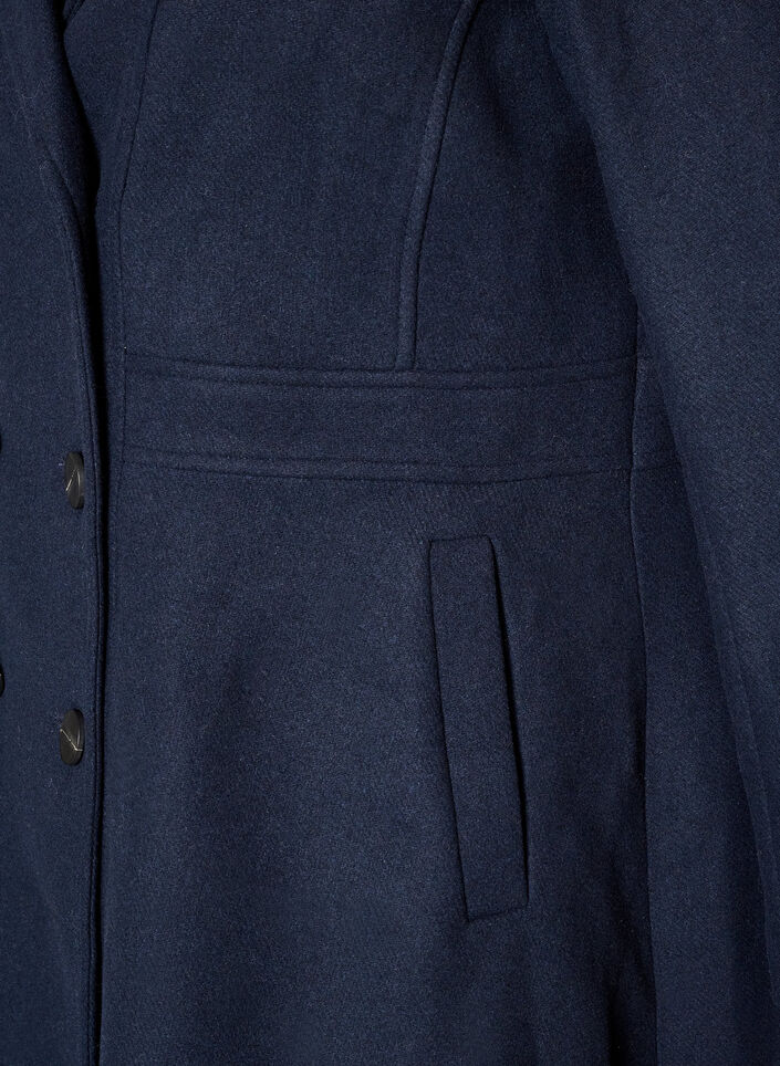 A-line wool coat with pockets, 1494, Packshot image number 3