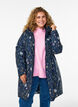 Padded winter jacket with floral print, Blue, Model image number 3