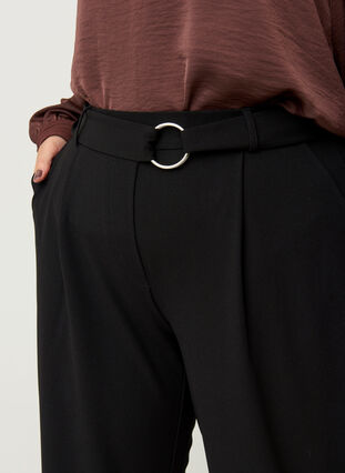 Trousers with a belt, Black, Model image number 1