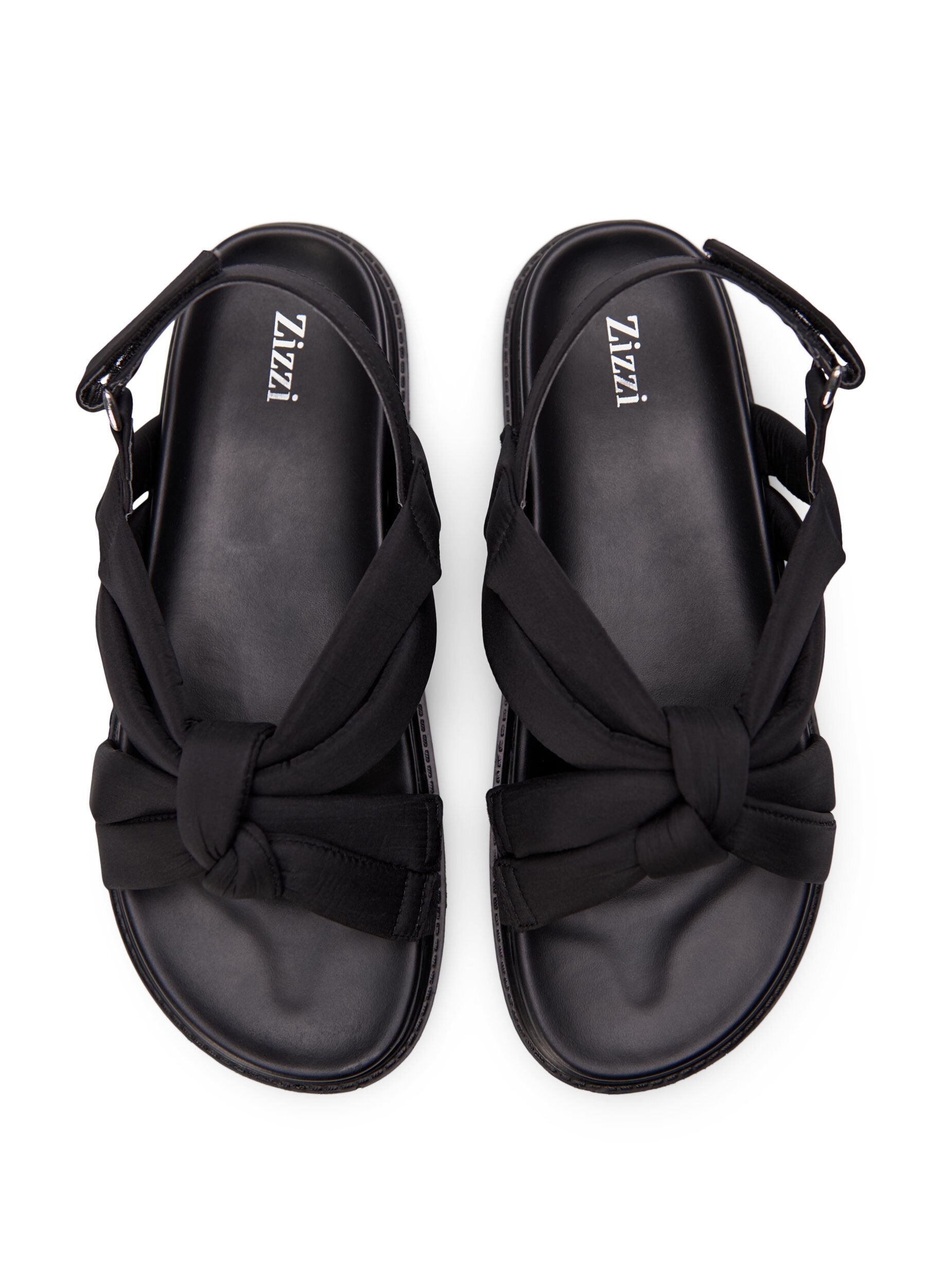 Zizzifashion Wide fit - Sandal with knot detail, Black, Packshot image number 2