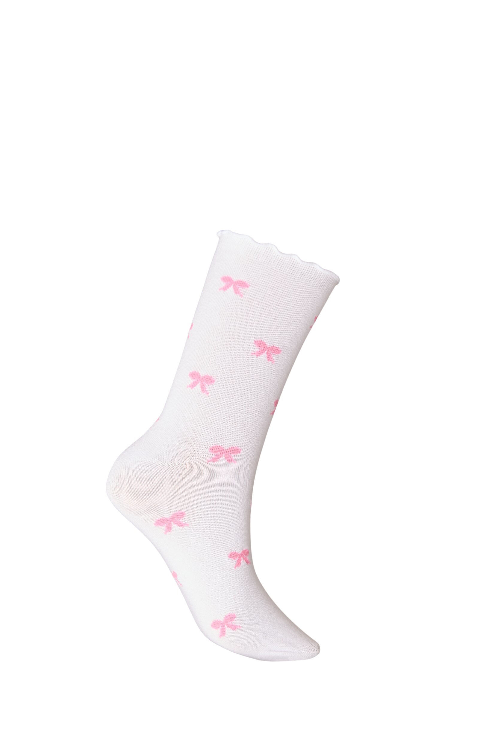 Zizzifashion Cotton socks with patterns, White, Packshot image number 1