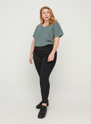 Stay black Amy jeans with a high waist, Black, Model image number 0