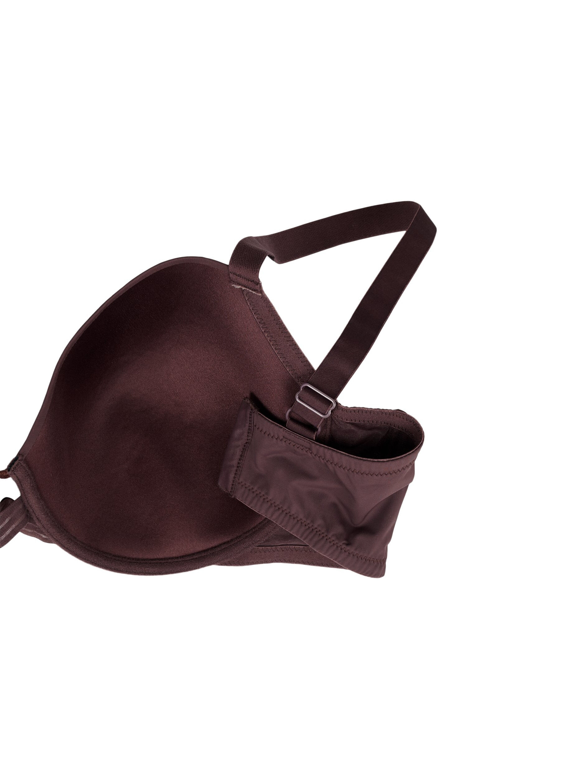 Zizzifashion Moulded bra with cross detail, Brown, Packshot image number 3