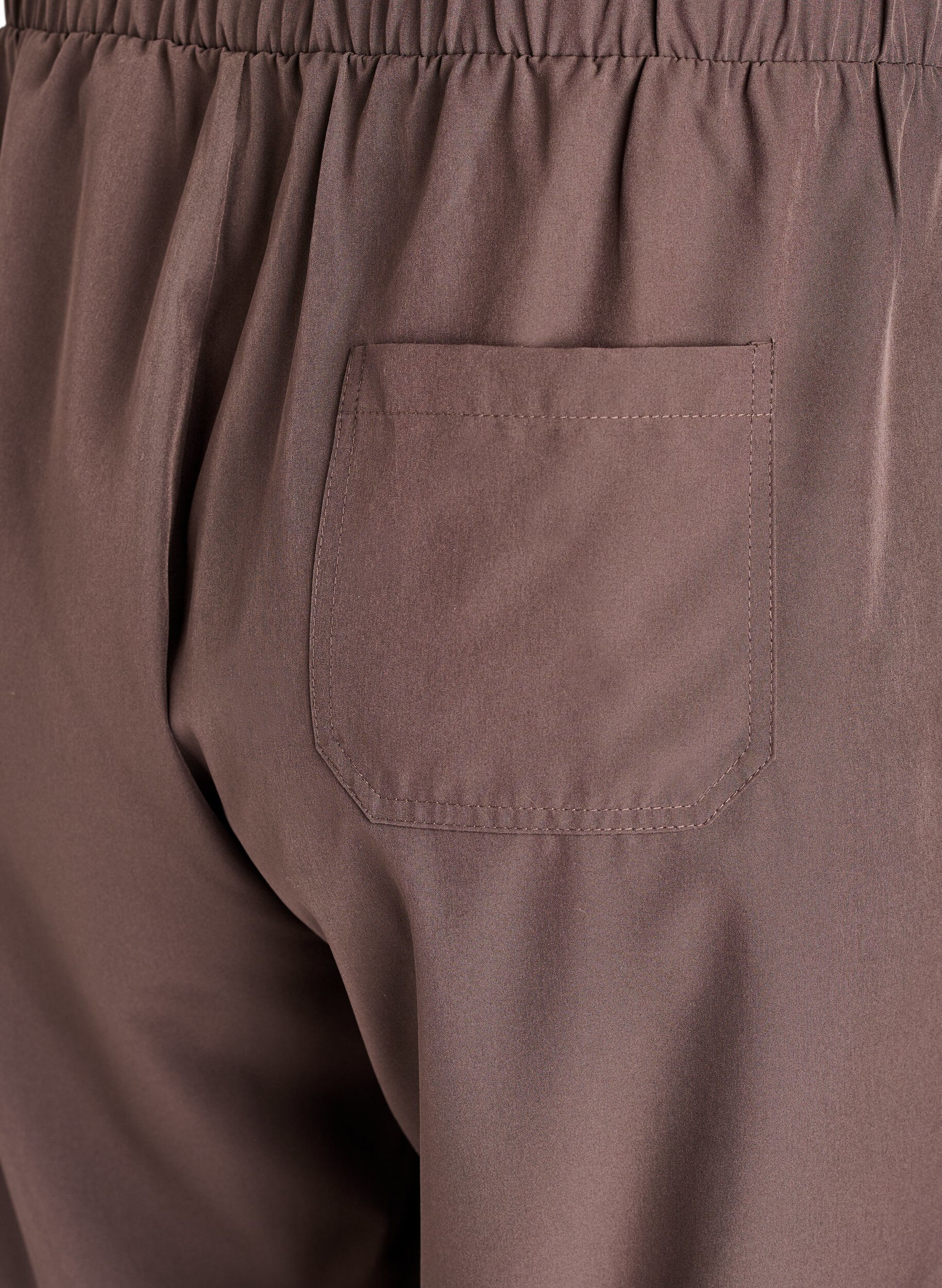 Zizzifashion Sporty trousers with a high waist and straight legs, Brown, Packshot image number 4