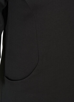 A-line cotton sweater dress with pockets, Black, Packshot image number 3