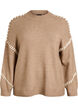 Jumper with decorative stitching, Brown, Packshot image number 0