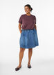 Short denim skater skirt, Blue, Model image number 1