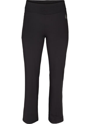 Plain-coloured exercise trousers with stretch, Black, Packshot image number 0