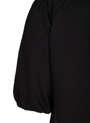 Sweat top with puff sleeves, Black, Packshot image number 3