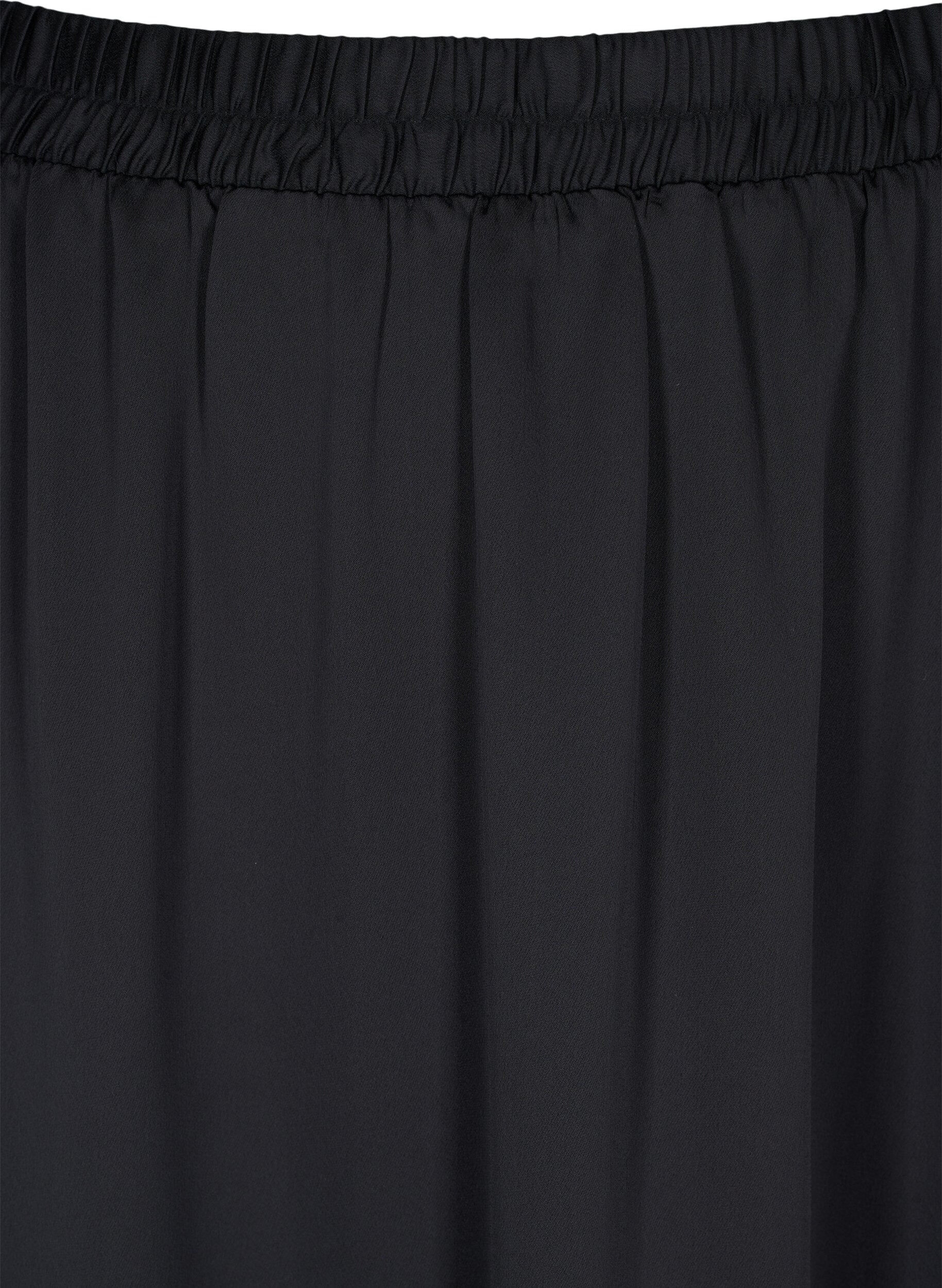 Zizzifashion 	 Loose-fitting midi skirt, Black, Packshot image number 2