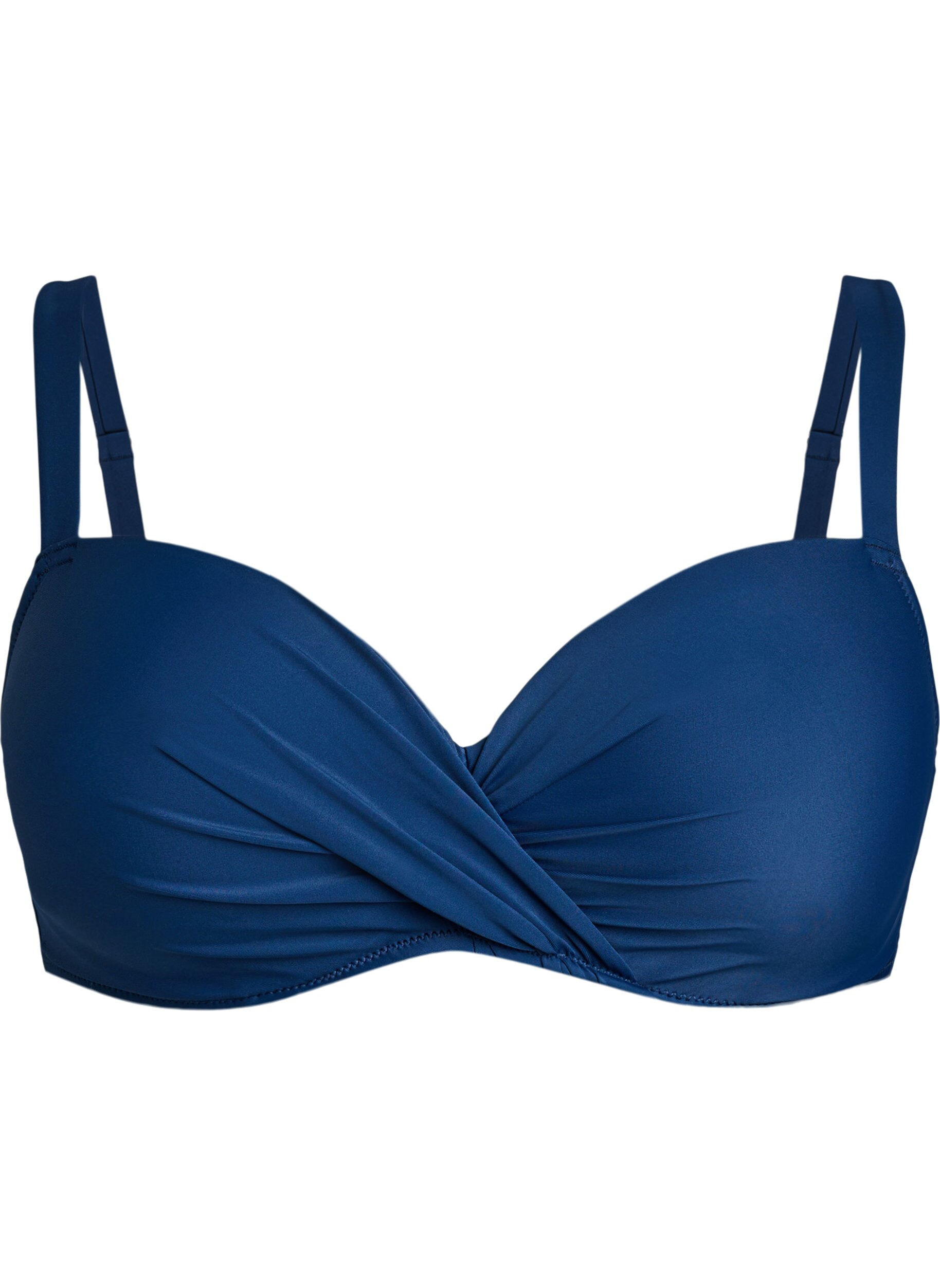 Bikini top with underwire and draping