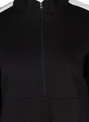 Cotton sweater dress with a zip and 3/4 sleeves, Black, Packshot image number 2