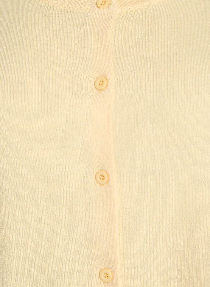 Fine-knit cardigan with round neck, Yellow, Packshot image number 2