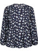 Blouse with long sleeves and floral print, Blue, Packshot image number 0