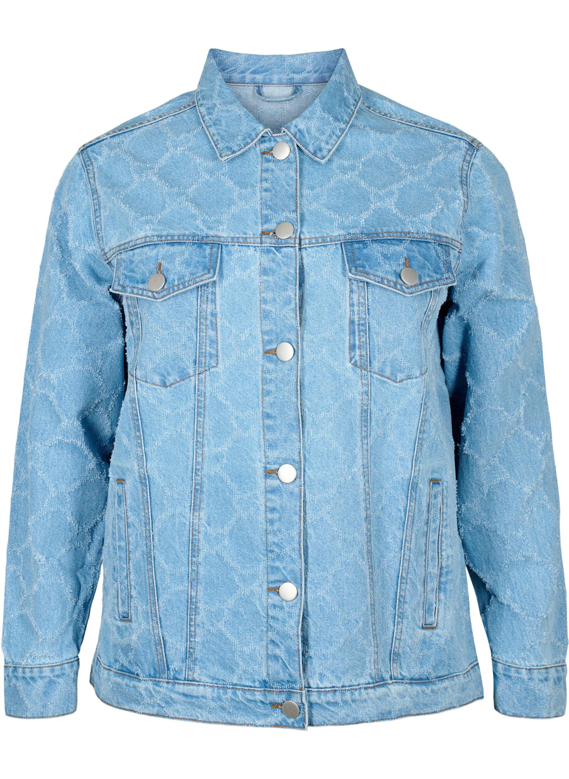 Zizzifashion Denim jacket with destroy pattern, Blue denim, Packshot image number 0