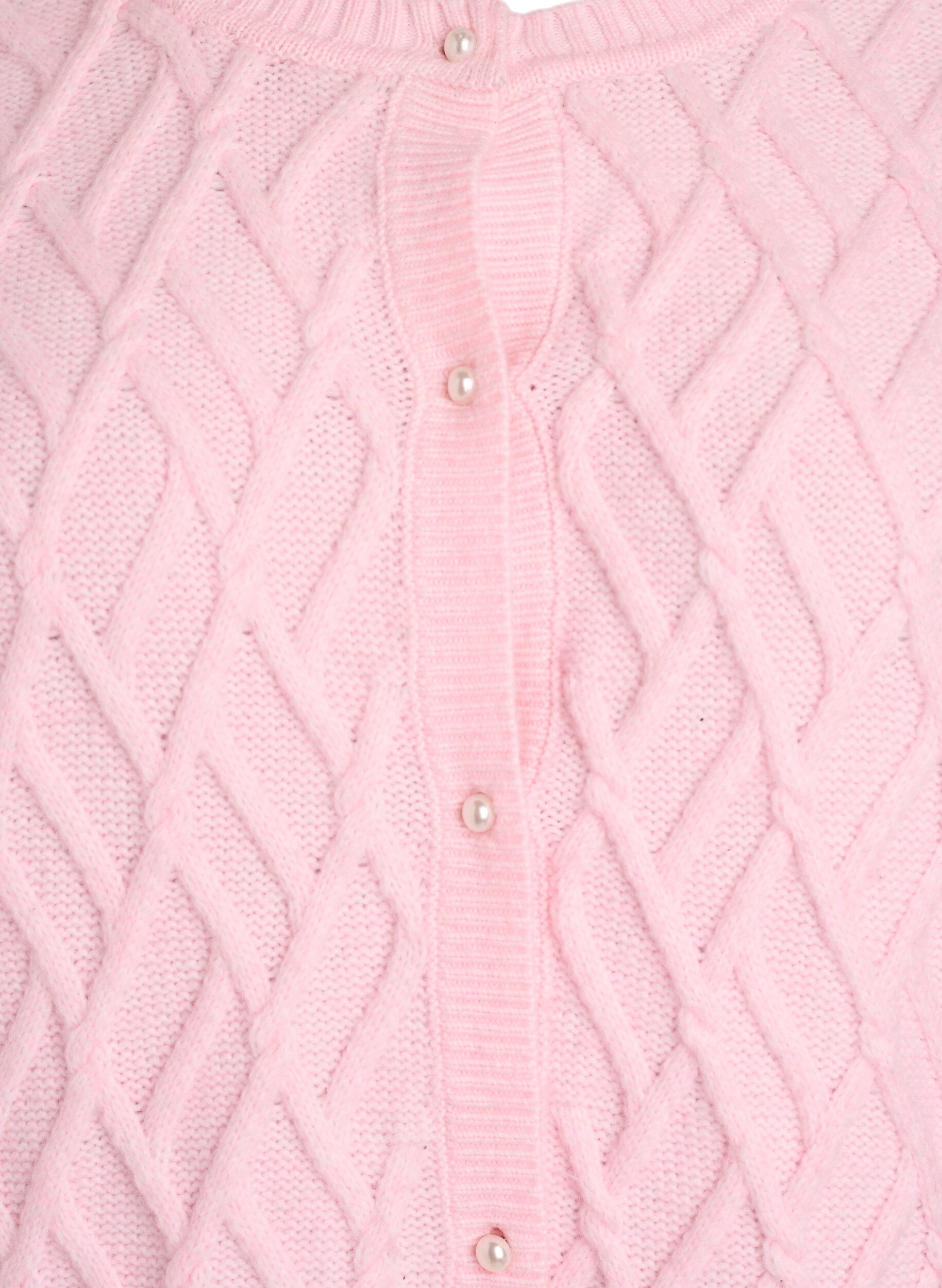 Zizzifashion Cable knit cardigan with pearl buttons, Rose, Packshot image number 2
