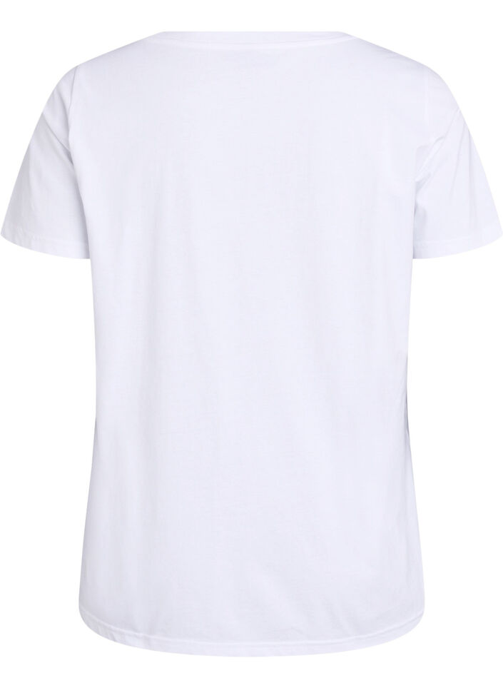 T-shirt with print detail, White, Packshot image number 1