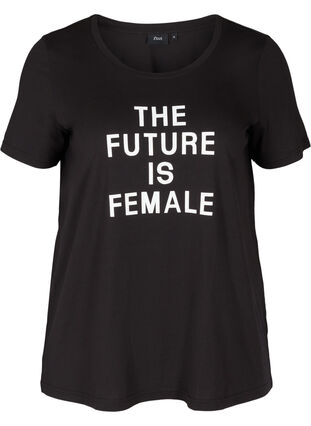 T-shirt with print, Black FUTURE , Packshot image number 0