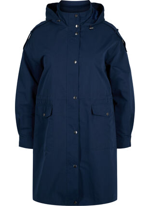 Parka jacket with hood and pockets, Navy Blazer, Packshot image number 0