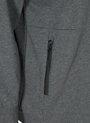 Sweat cardigan with a zip and hood, Dark Grey Melange, Packshot image number 3