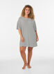 Striped nightgown in viscose jersey, Vanilla, Model image number 1