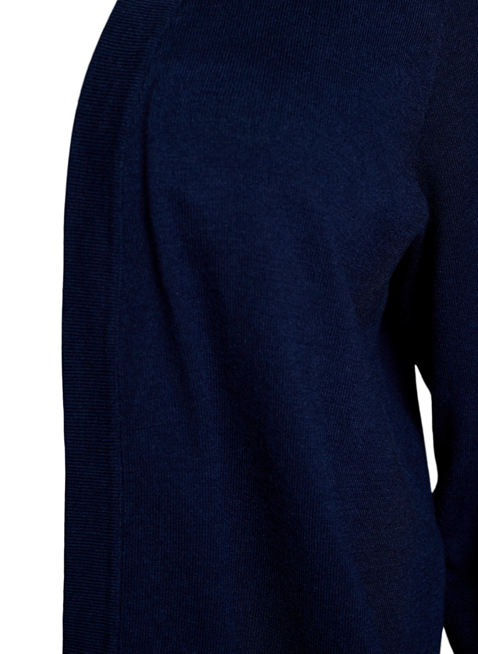 Zizzifashion Long open-front knit cardigan with pockets, Blue, Packshot image number 2