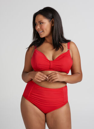 High waisted bikini bottoms, Flame Scarlet, Model image number 0