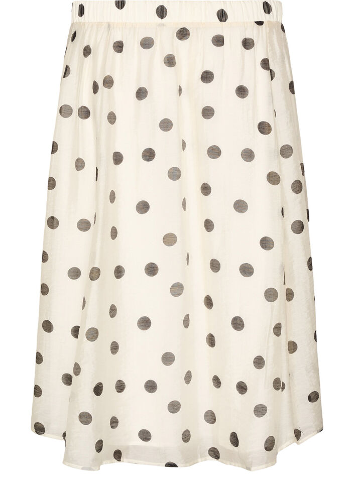 A-line midi skirt with polka dots, Vanilla, Packshot