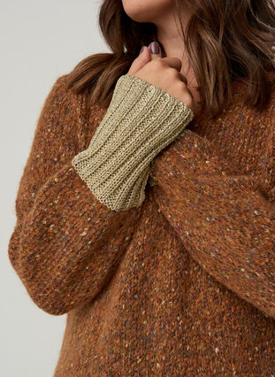 Marled knitted sweater with wool, Mocha Bisque com, Model image number 2