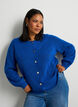 Cardigan in soft knit with gold-coloured buttons, Turquoise, Model image number 0