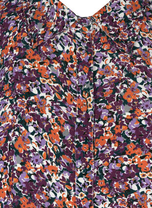 Floral viscose shirt, Purple flower AOP, Packshot image number 2
