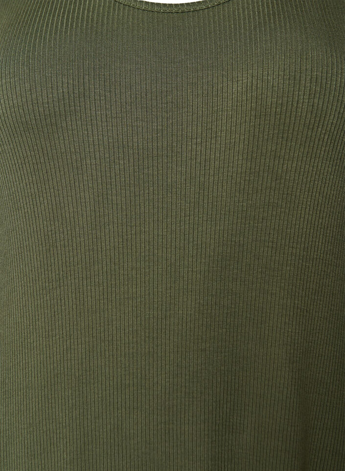 Sleeveless ribbed dress in viscose, Green, Packshot image number 2
