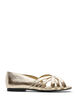 Gold-coloured ballerina with crossed straps, Gold, Packshot image number 0