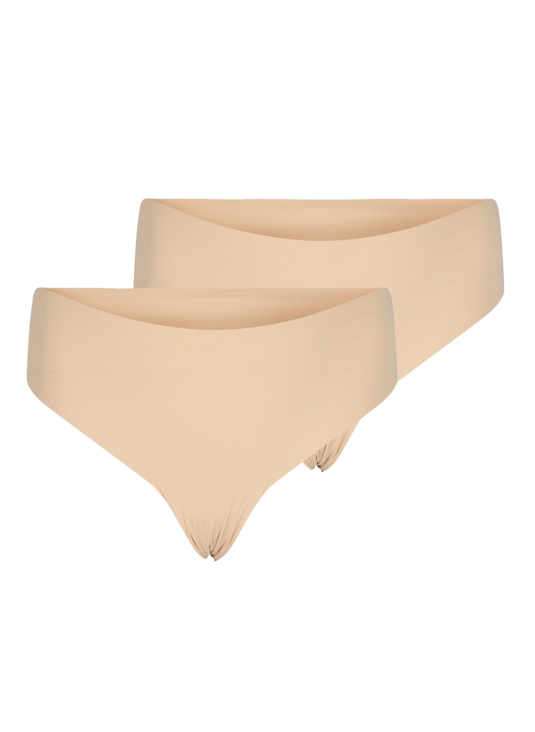Zizzifashion 2-pack seamless g-string, Beige, Packshot image number 0