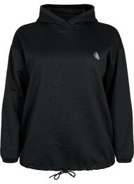 Sporty hooded sweatshirt, Black, Packshot