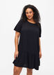 FLASH - Dress in viscose with cutline, Black, Model image number 0