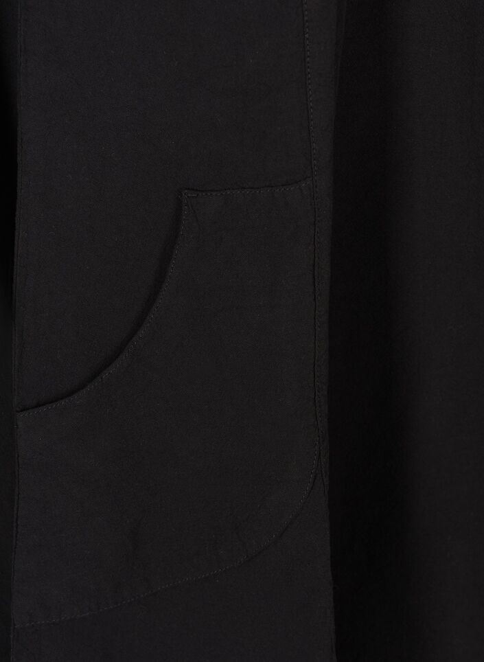 Short-sleeved cotton dress, Black, Packshot image number 3