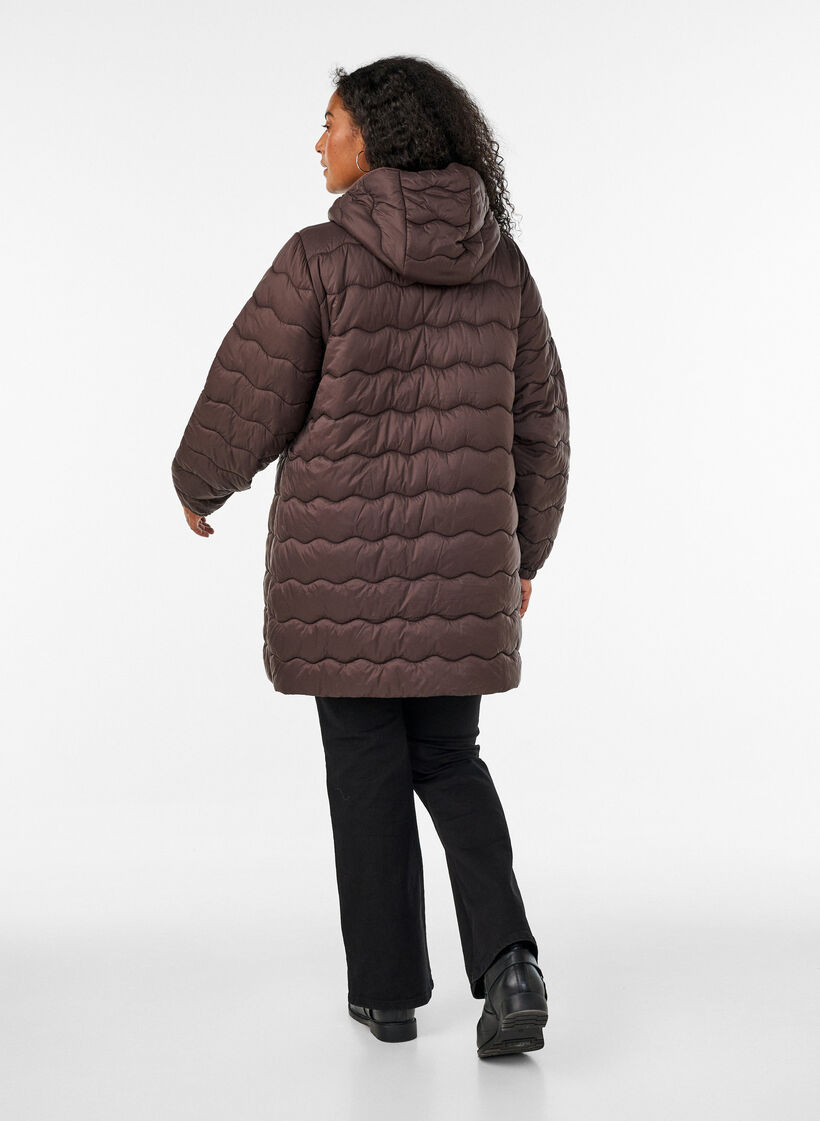 Quilted jacket, Brown, Model image number 2