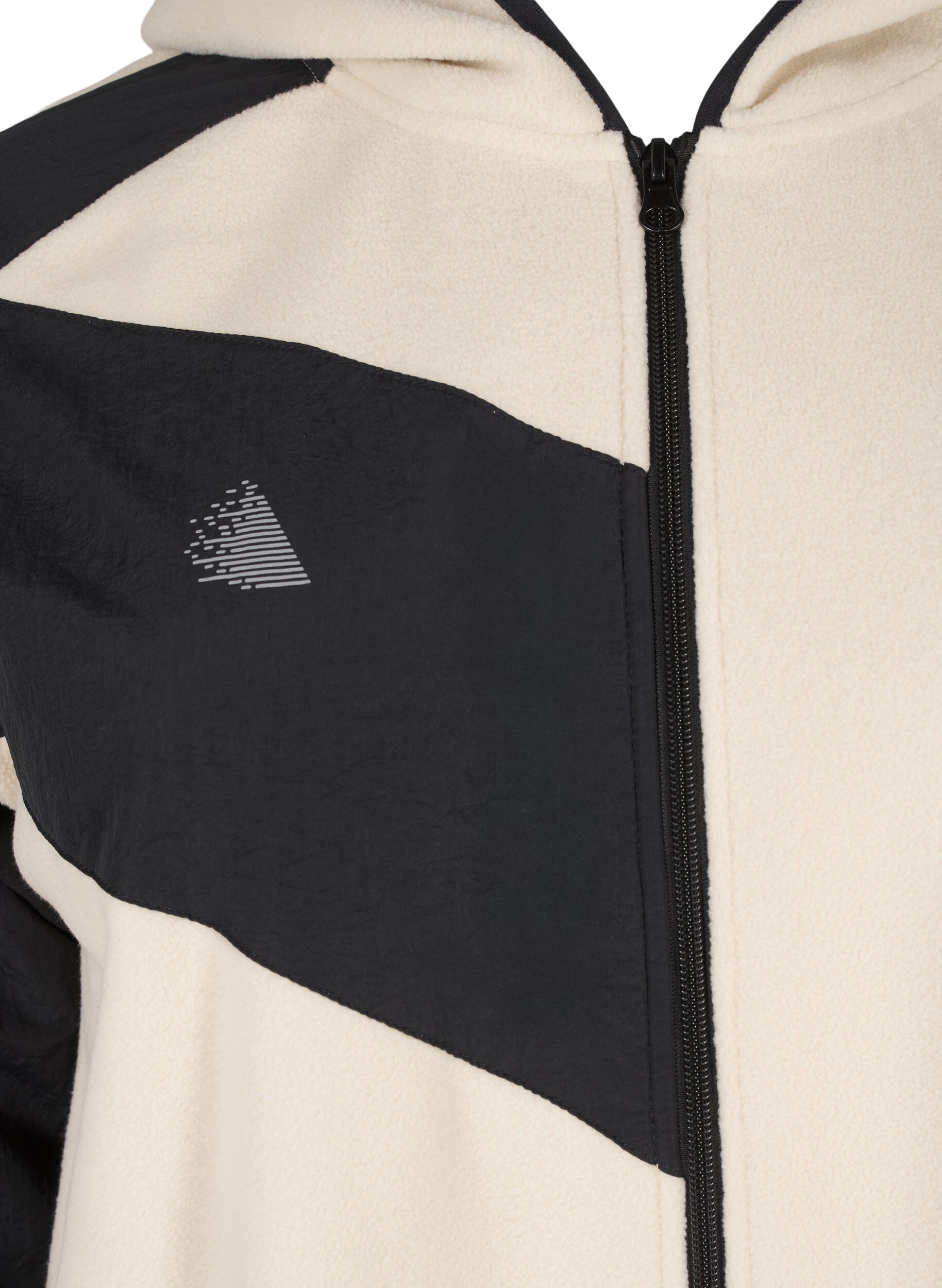 Zizzifashion Hooded fleece jacket with pockets, Beige, Packshot image number 2