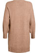 Short knitted dress with a V-shaped textured pattern, Brown, Packshot image number 1